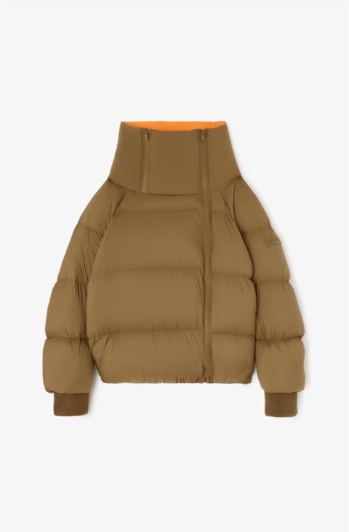 GANNI A1010241 FUTURE NYLON QUILT PUFFER MILITARY OLIVE